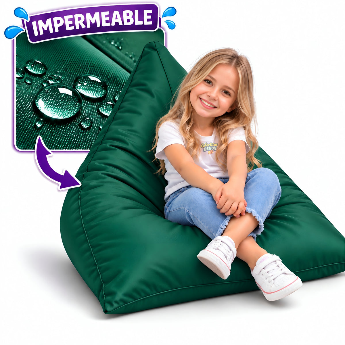 PUFF PIRÁMIDE KIDS IMPERMEABLE (perla)