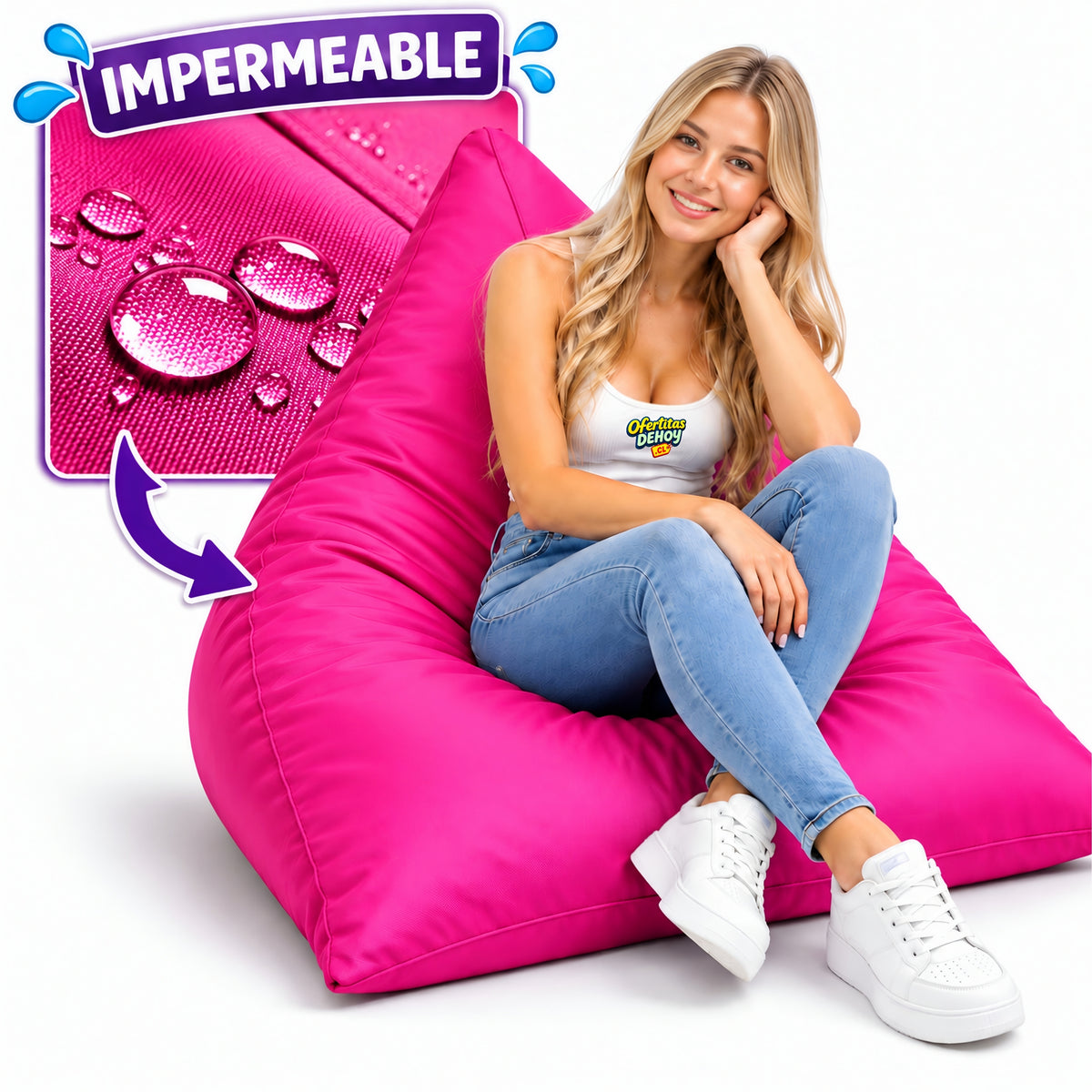 PUFF PIRÁMIDE XL (perla)