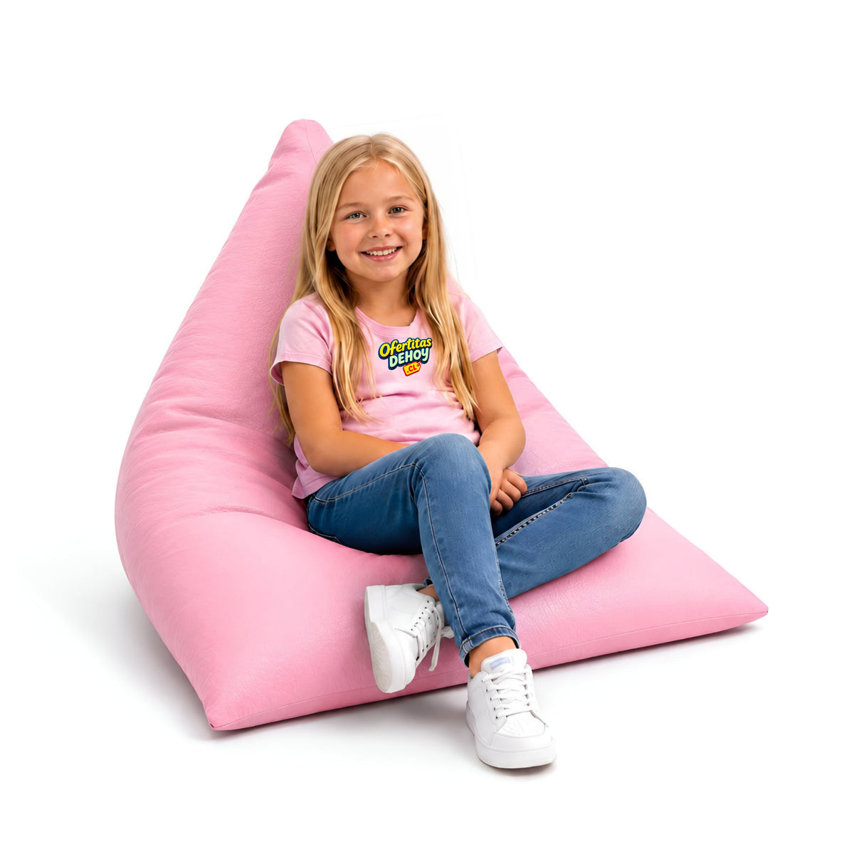 PUFF PIRÁMIDE KIDS CUERO (PERLA)