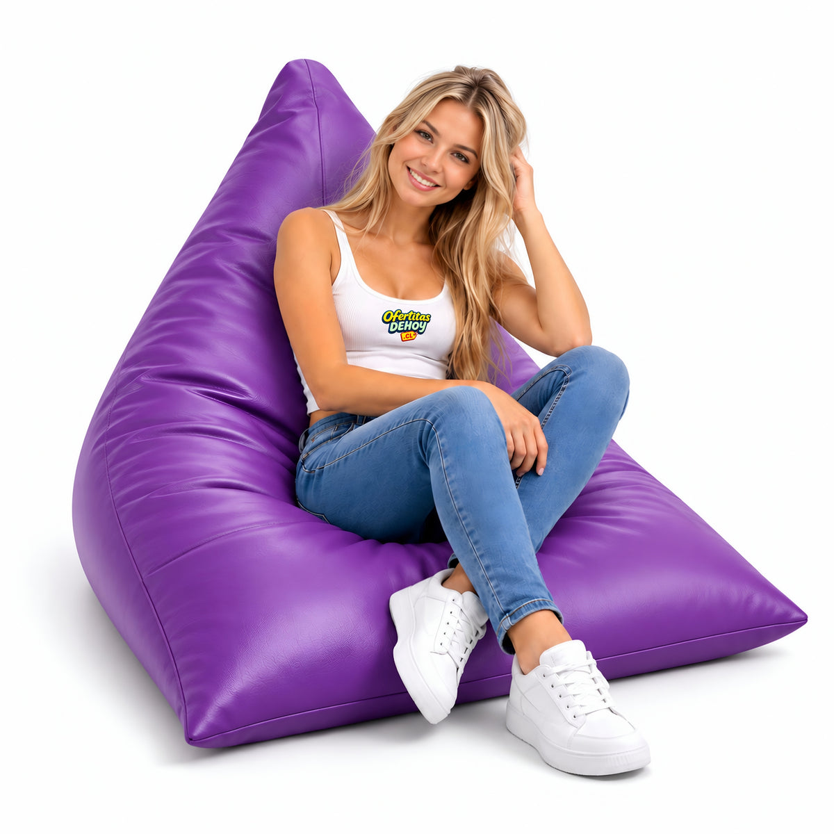 PUFF PIRÁMIDE XL CUERO (granulado)