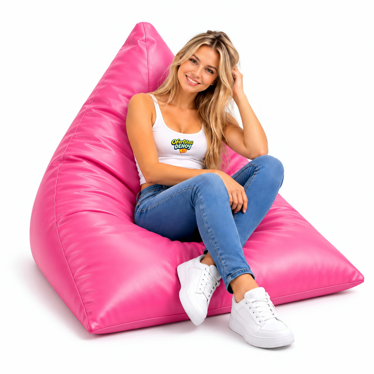 PUFF PIRÁMIDE XL CUERO (granulado)